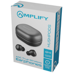 Amplify HushPods True Wireless Earphones with Active Noise Cancelling - Black - Black - Audio