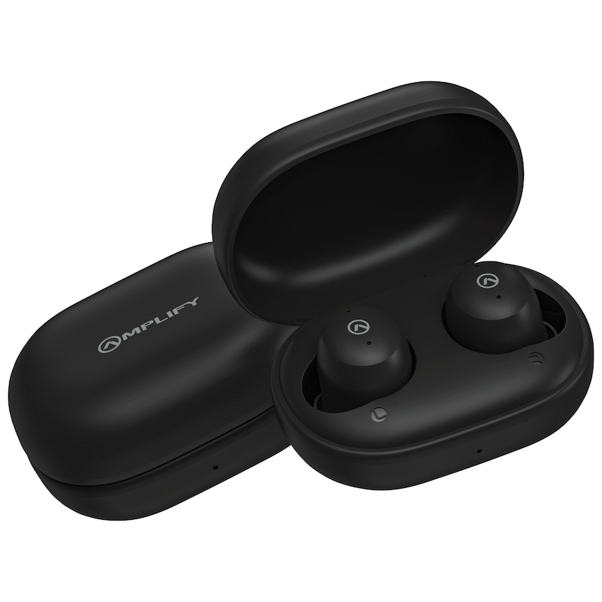 Amplify HushPods True Wireless Earphones with Active Noise Cancelling - Black - Black - Audio