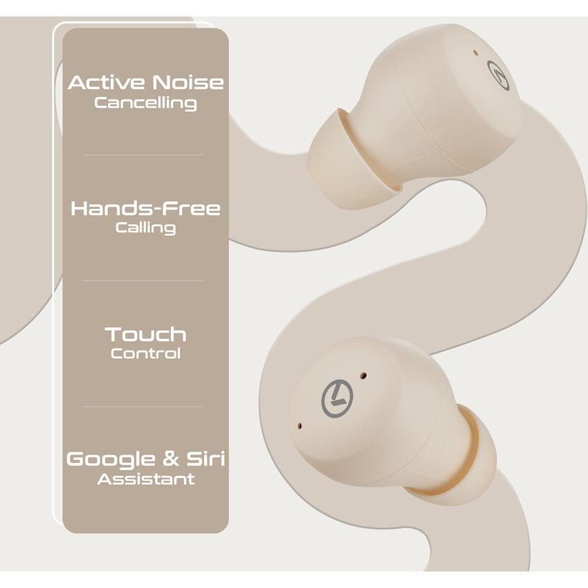 Amplify HushPods True Wireless Earphones with Active Noise Cancelling - Nude - Nude - Audio