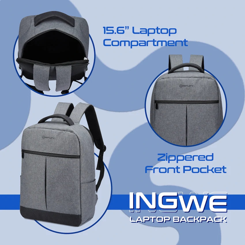 Amplify Ingwe 15.6’’ Laptop Backpack - Black/Charcoal - Black - Bags