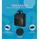 Amplify Panama 15.6’’ Laptop Shoulder Bag - Black - Black - Bags