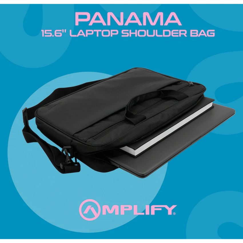 Amplify Panama 15.6’’ Laptop Shoulder Bag - Black - Black - Bags