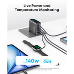 Anker 140W 4 Port Charger With Cable - Grey - Grey