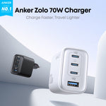 Anker 4 Port Zolo Wall Charger 70W With Cable - Black - Black