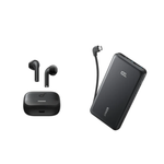 Anker Zolo Power Bank 10000mAh 22.5W With Built-In USB-C Cable & Soundcore K20i True Wireless Earbud Bundle - Black