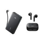 Anker Zolo Power Bank 10000mAh 22.5W With Built-In USB-C Cable & Soundcore K20i True Wireless Earbud Bundle - Black
