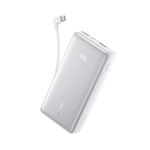Anker Zolo Power Bank 10000mAh 22.5W With Built-In USB-C Cable - White - White