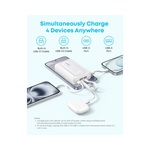 Anker Zolo Power Bank 10000mAh 35W With Dual Built-In USB-C Cables - White - White