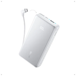 Anker Zolo Power Bank 20000mAh 22.5W With Built-in USB-C Cable - White - White