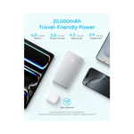 Anker Zolo Power Bank 20000mAh 22.5W With Built-in USB-C Cable - White - White