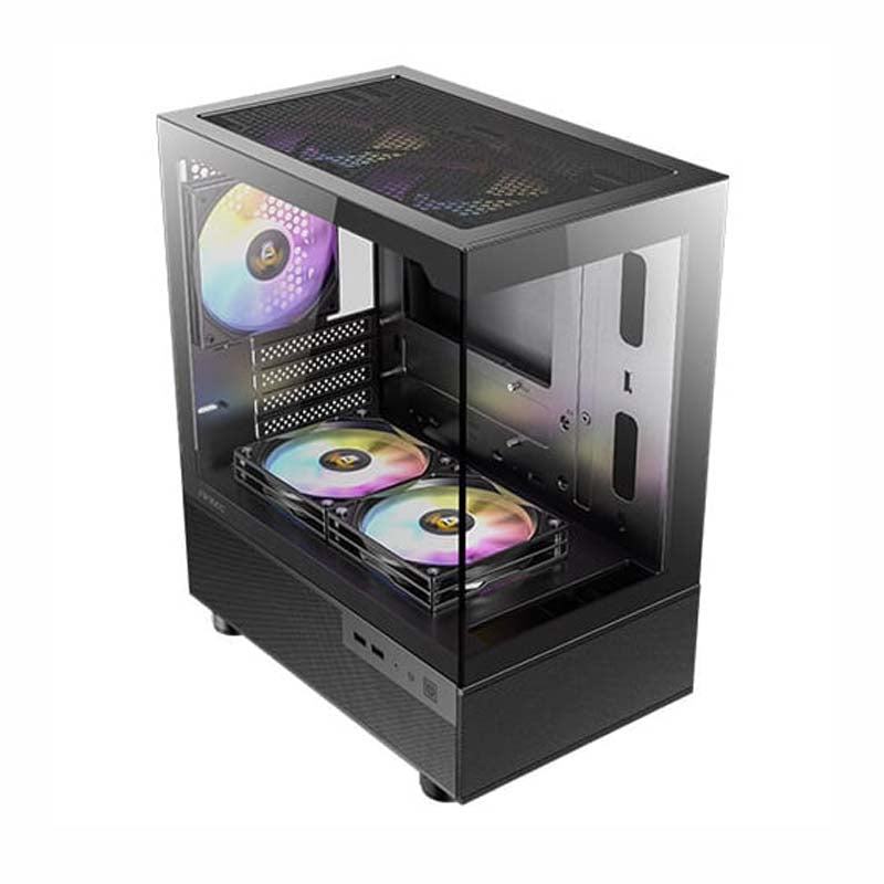 Antec CX200M Elite Micro-ATX ITX ARGB Mini-Tower Gaming Chassis - Black - Black
