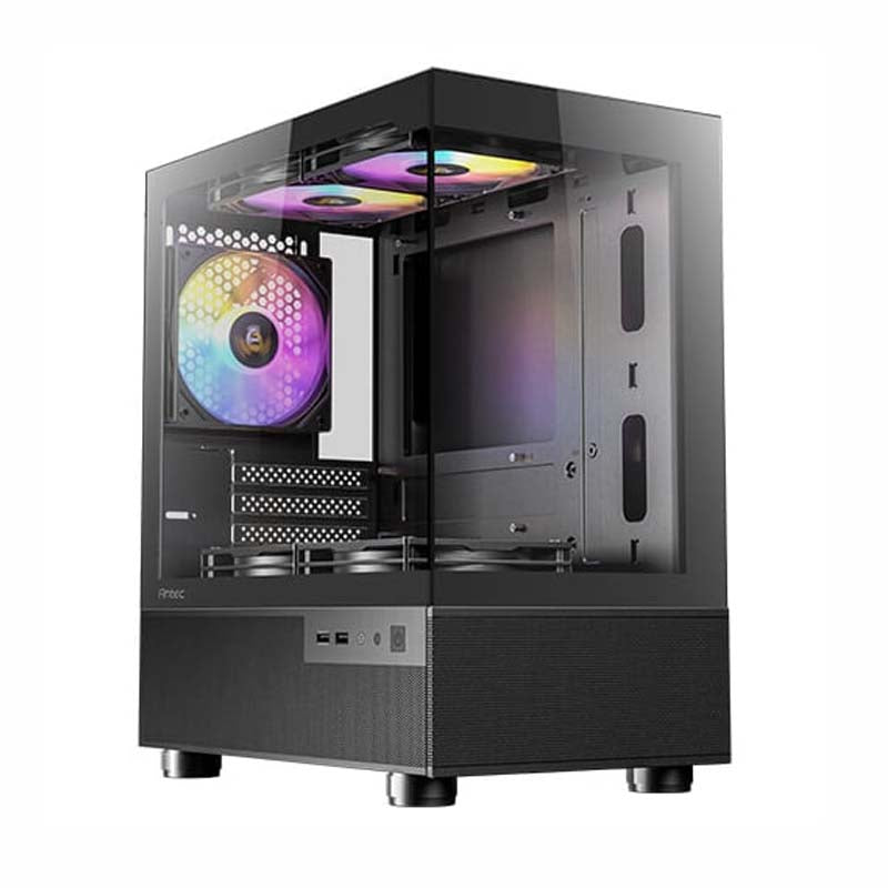 Antec CX200M Elite Micro-ATX ITX ARGB Mini-Tower Gaming Chassis - Black - Black