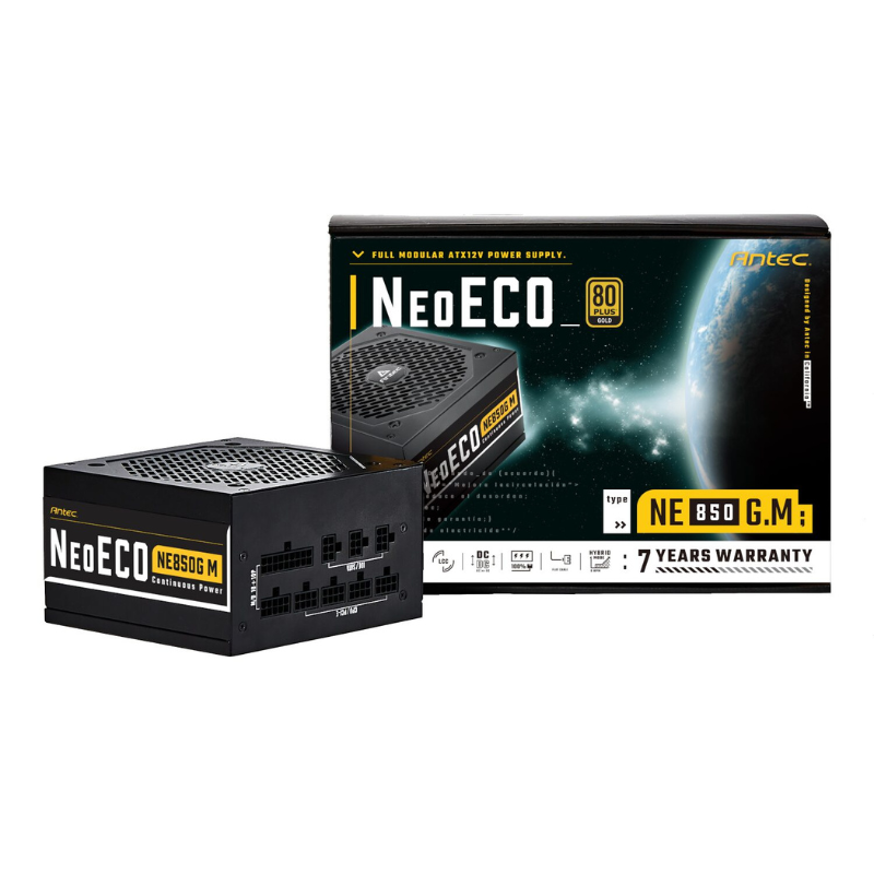 Antec NeoECO Gold Modular 850W Power Supply Unit (80 PLUS‚ Gold PCIe 5.0 Ready Full Modular) - Black