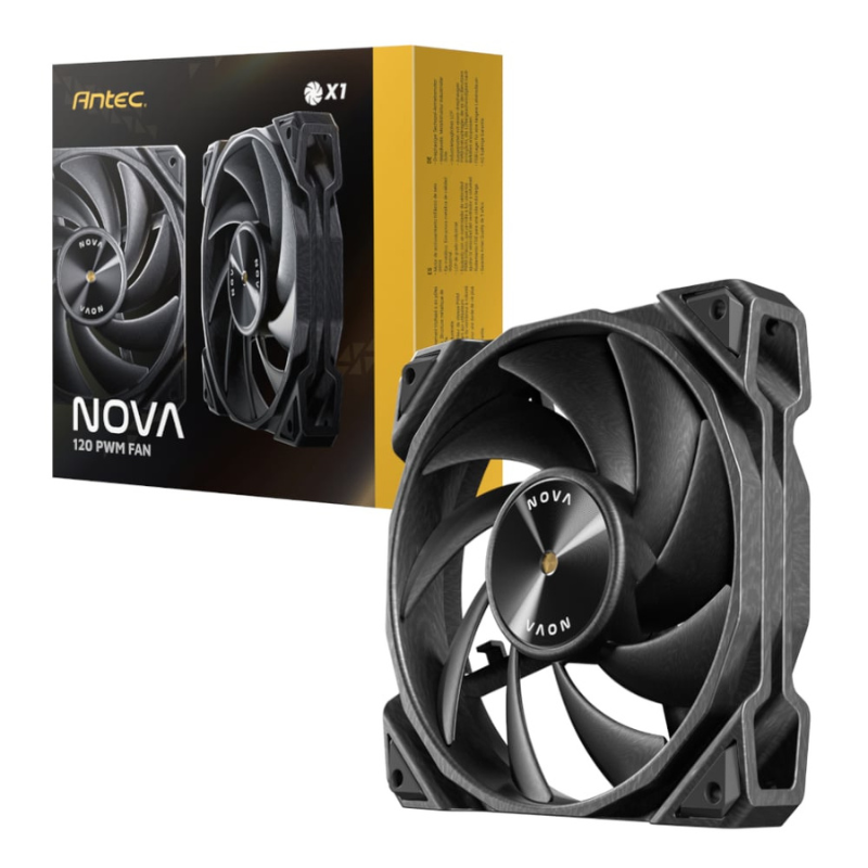 Antec NOVA 120 PWM Fan with Speed Controller - Black - Black