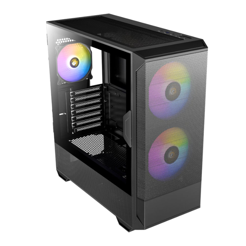 Antec NX416L ATX Micro-ATX ITX ARGB Mid-Tower Gaming Chassis - Black - Black