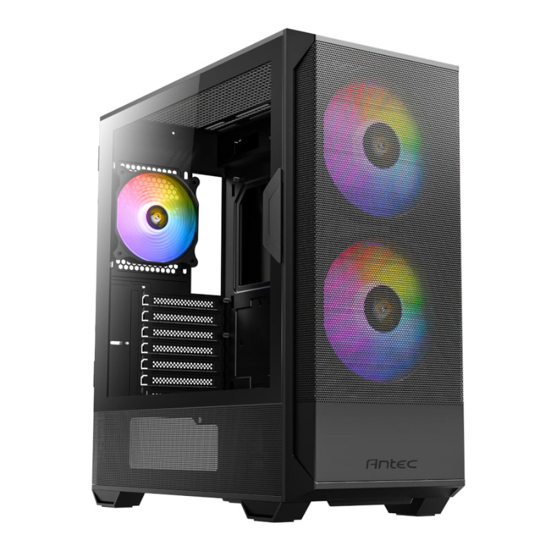 Antec NX416L ATX Micro-ATX ITX ARGB Mid-Tower Gaming Chassis - Black - Black