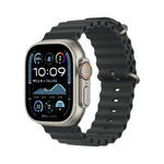 Apple 49mm Black Ocean Band Extension - Natural Titanium Finish - Black