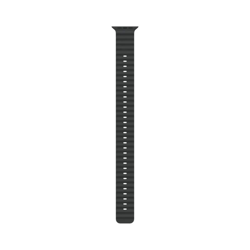 Apple 49mm Black Ocean Band Extension - Natural Titanium Finish - Black