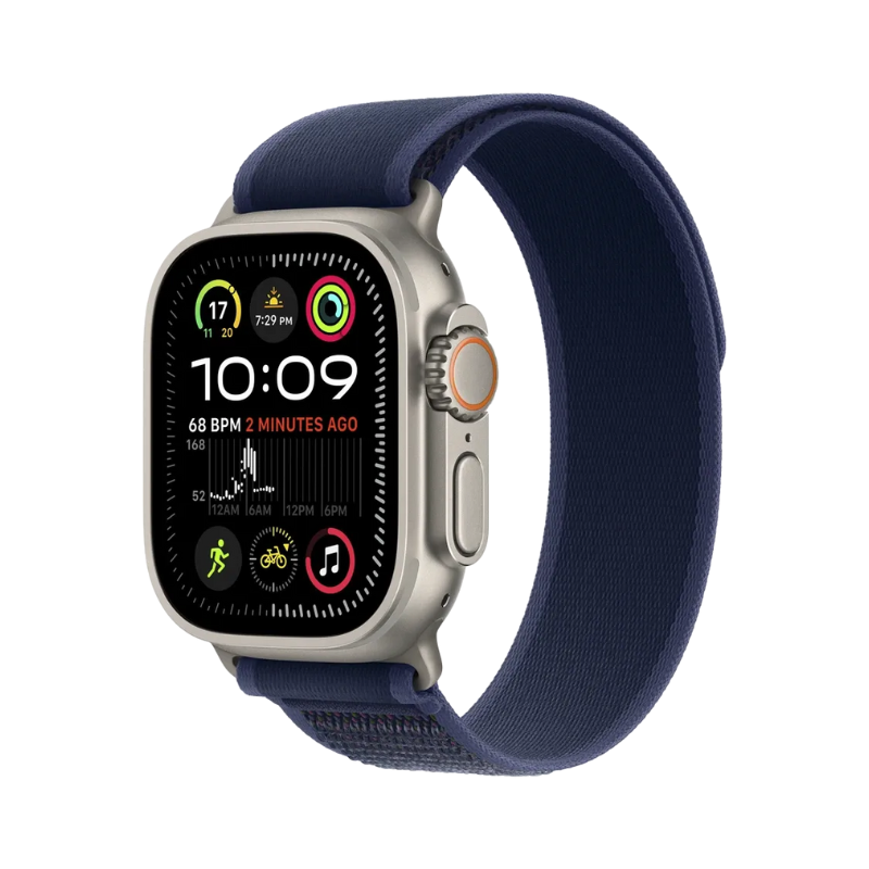 Apple 49mm Blue Trail¬¨‚Ä†Loop¬¨‚Ä†S/M - Natural Titanium Finish - Blue