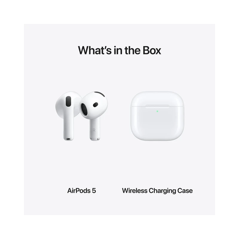 Apple AirPods 5 with Wireless Charging Case - White - White