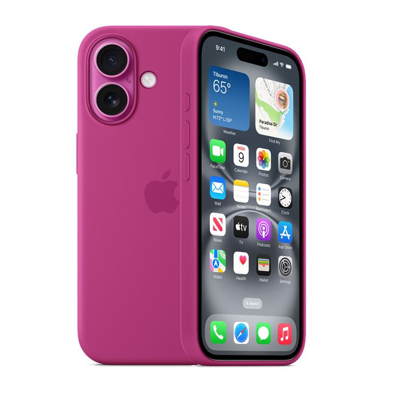 Apple iPhone 16 Plus Silicone Case with MagSafe - Fuchsia Pink - Pink