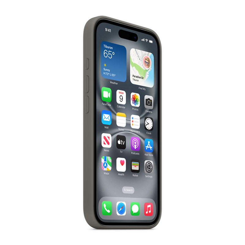 Apple iPhone 16 Plus Silicone Case with MagSafe - Stone Grey - Blue