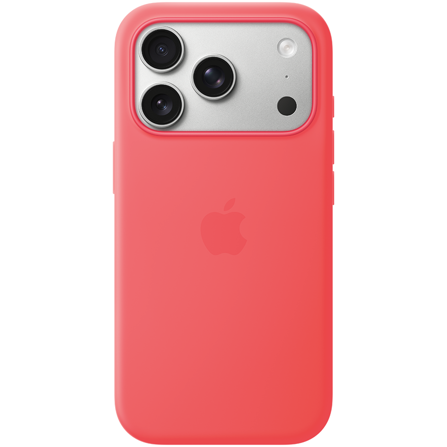 Apple iPhone 17 Pro Silicone Case with MagSafe - Bright Guava,Model A3559 - Red