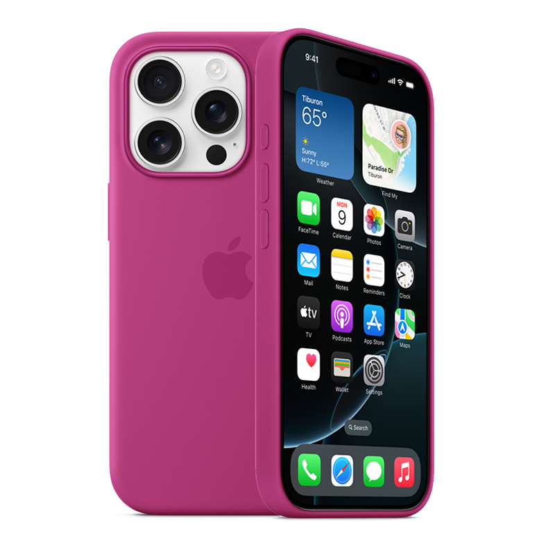 Apple iPhone¬¨‚Ä†16 Pro Silicone Case with MagSafe - Fuchsia Pink - Pink