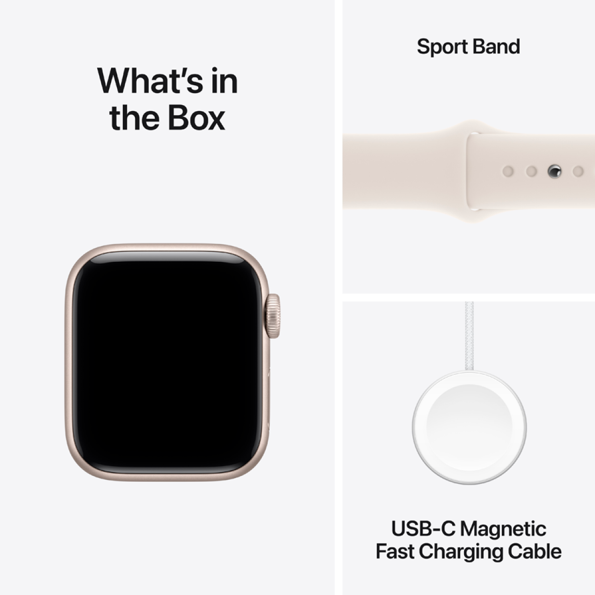Apple Watch SE 3 GPS 40 mm Starlight Aluminium Case with Starlight Sport Band-M/L - Starlight - Apple Watch