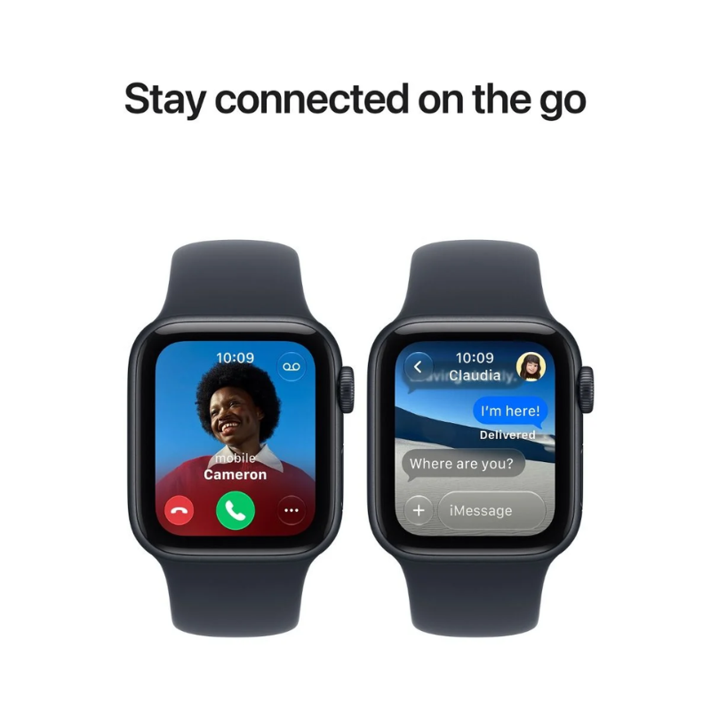 Apple Watch SE 3 GPS 40mm Midnight Aluminium Case with Navy Blue Sport Band - S/M