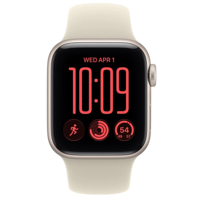 Apple Watch SE 3 GPS 40mm Starlight Aluminium Case with Sand Sport Band - S/M - Sand