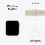 Apple Watch SE 3 GPS 40mm Starlight Aluminium Case with Sand Sport Band - S/M - Sand