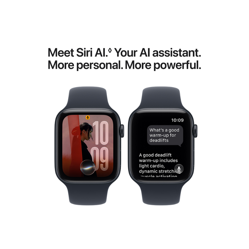 Apple Watch SE 3 GPS 44mm Midnight Aluminium Case with Navy Blue Sport Band - M/L