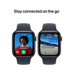 Apple Watch SE 3 GPS 44mm Midnight Aluminium Case with Navy Blue Sport Band - M/L