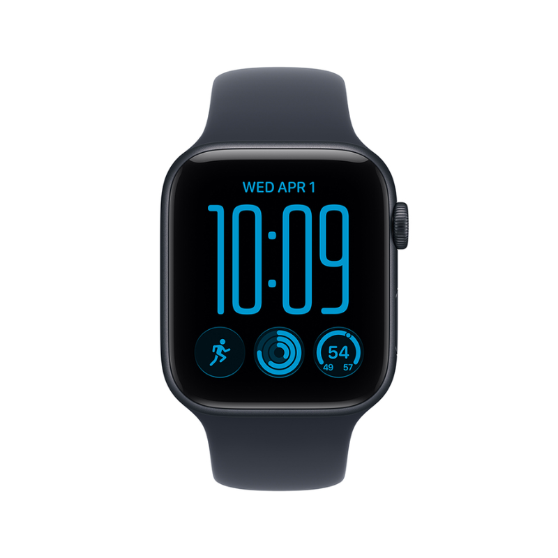 Apple Watch SE 3 GPS 44mm Midnight Aluminium Case with Navy Blue Sport Band - M/L