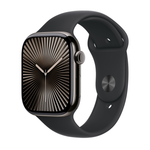 Apple Watch Series 10 GPS + Cellular 42mm Slate Titanium Case with Black Sport Band - M/L - Black