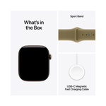 Apple Watch Series 12 GPS 46mm Dark Bronze Aluminium Case with Olive Sport Band - S/M