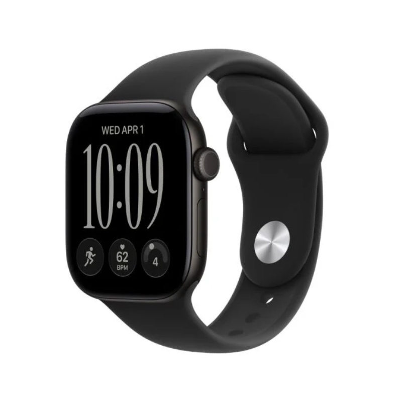Apple Watch Series 12 GPS + Cellular 46mm Black Aluminium Case with Black Sport Band - M/L - Black