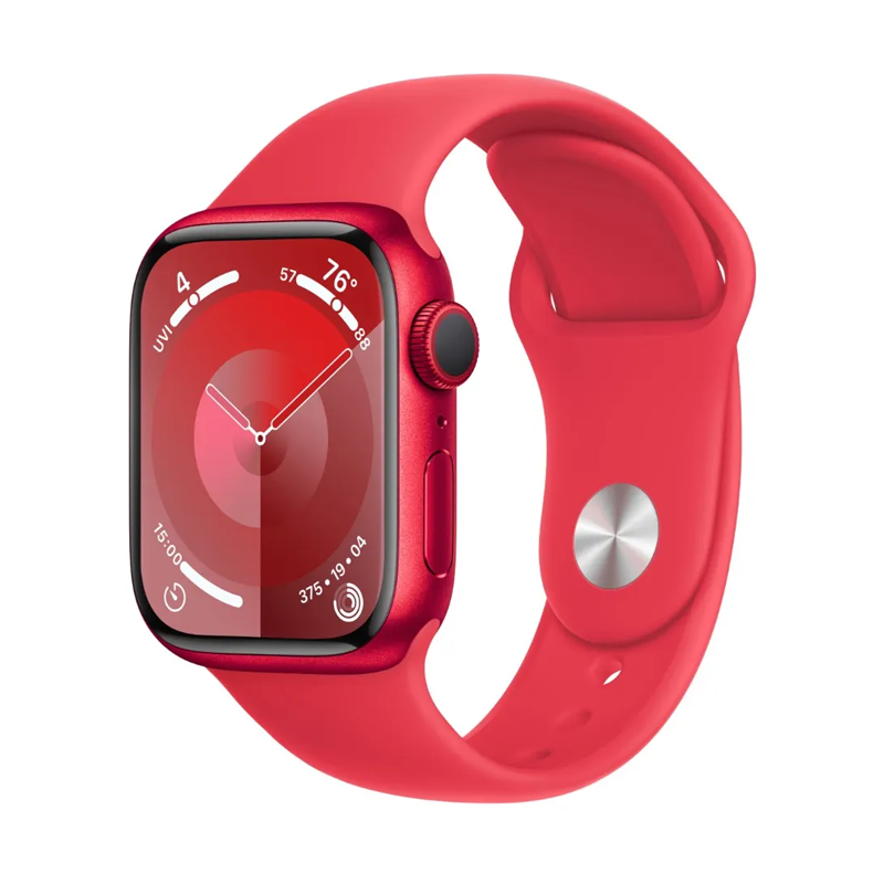 Apple Watch Series 9 GPS + Cellular 41mm (PRODUCT)RED Aluminium Case with Red Sport Band - S/M - Red
