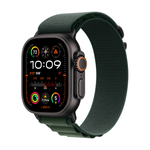Apple Watch Ultra 2 GPS + Cellular 49mm Black Titanium Case with Dark Green Alpine Loop - Small - Green