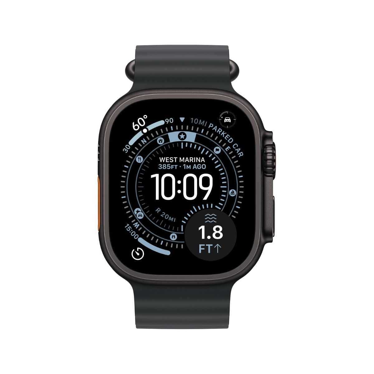 Apple Watch Ultra 3 GPS & Cellular 49mm Black Titanium Case with Black Ocean Band - Black