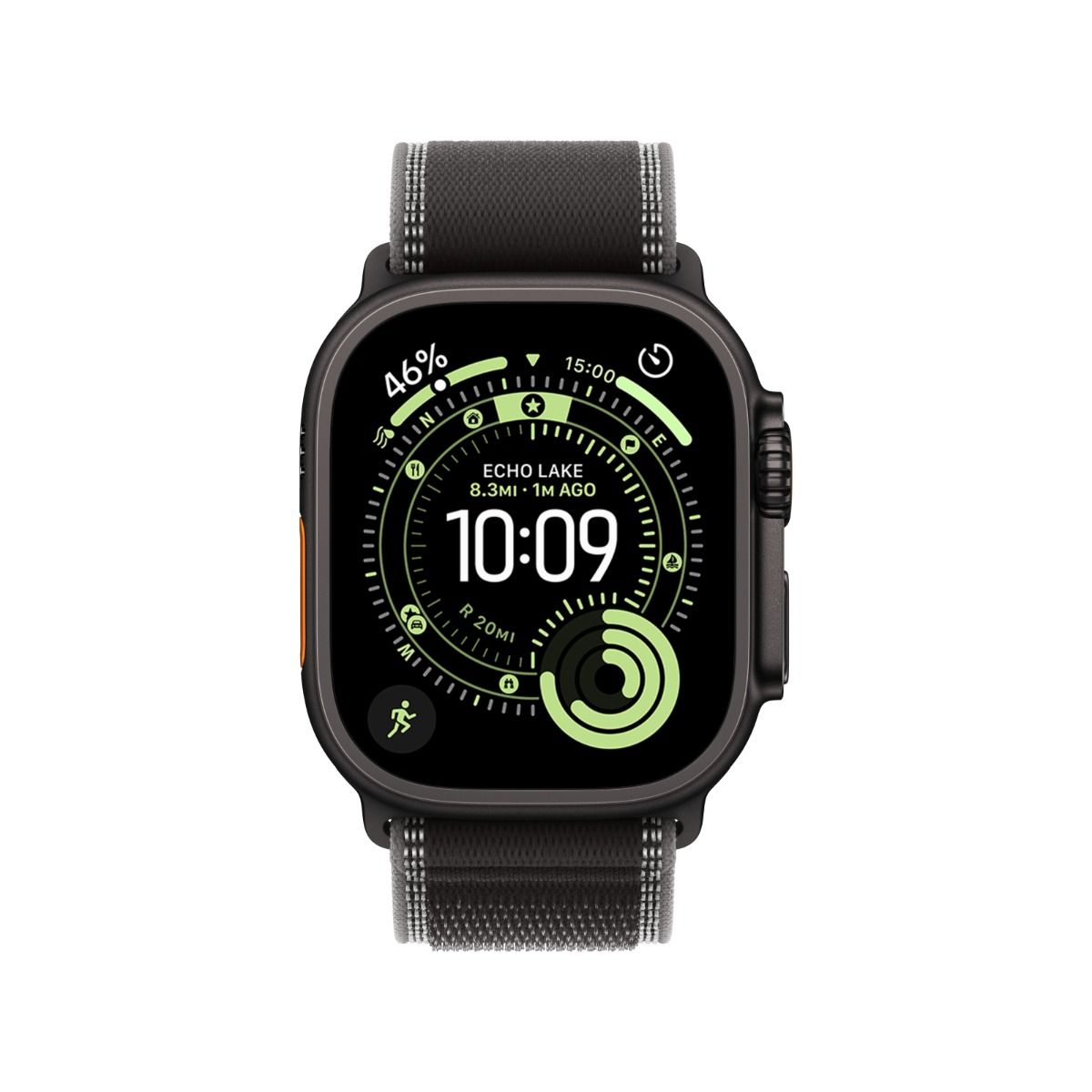 Apple Watch Ultra 3 GPS & Cellular 49mm Black Titanium Case with Black / Charcoal Trail Loop - Small / Medium (130