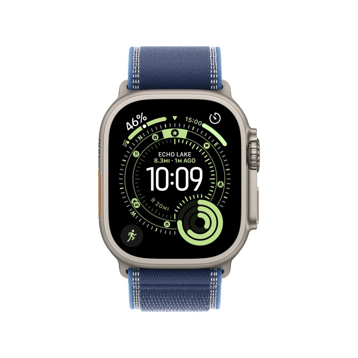 Apple Watch Ultra 3 GPS & Cellular 49mm Natural Titanium Case with Blue / Bright Blue Trail Loop - Medium / Large (145