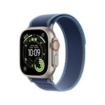Apple Watch Ultra 3 GPS & Cellular 49mm Natural Titanium Case with Blue / Bright Blue Trail Loop - Medium / Large (145