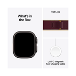 Apple Watch Ultra 4 GPS + Cellular 49mm Black Titanium Case with Burgundy Trail Loop - M/L - Burgundy