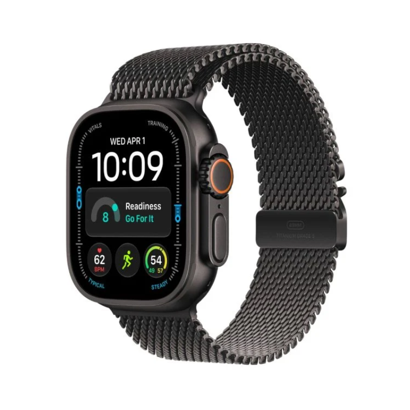 Apple Watch Ultra 4 GPS + Cellular 49mm Black Titanium Case with Black Titanium Milanese Loop - L