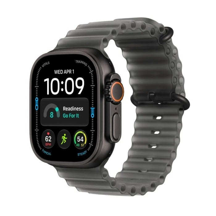 Apple Watch Ultra 4 GPS + Cellular 49mm Black Titanium Case with Translucent Black Ocean Band - Black