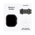 Apple Watch Ultra 4 GPS + Cellular 49mm Black Titanium Case with Translucent Black Ocean Band - Black