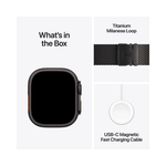 Apple Watch Ultra 4 GPS + Cellular 49mm Black Titanium Case with Black Titanium Milanese Loop - L