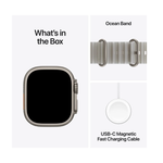 Apple Watch Ultra 4 GPS + Cellular 49mm Natural Titanium Case with Translucent Grey Ocean Band - Gray